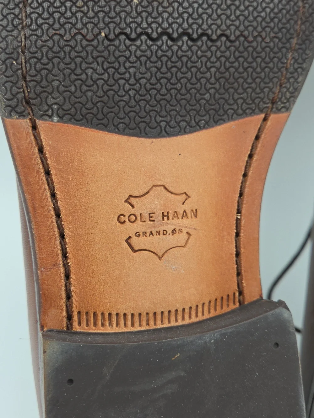 Cole Haan Warner Grand Postman Oxford Shoes Cognac Brown Leather Men's 9 Wide‎